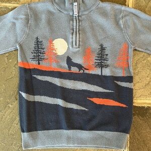 Fat Face Kids Pull Over Zip Sweater Size 7/8
